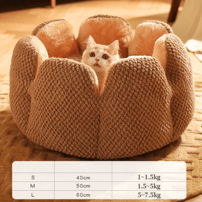 Kuscheliges Blüten-Haustierbett für Katzen &amp; Hunde