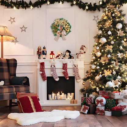 Weihnachtskranz-Ornamente mit Schleife