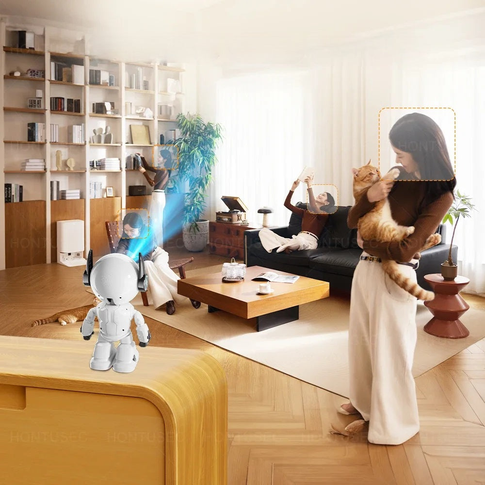 Smart WiFi Sicherheitsroboter Kamera – 5MP Nachtsicht Babyphone mit Zwei-Wege-Auto-Tracking