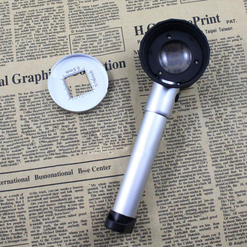 10X Vergrößerungsglas mit Skala und LED-Licht