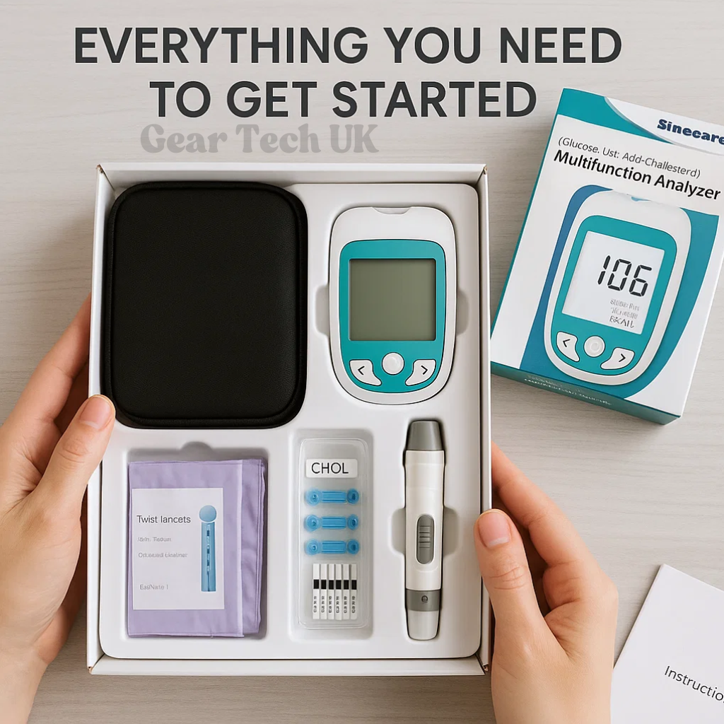 Multifunktionaler Analyzer Heimcholesterin-Testkit mit Lanzetten Harnsäuremessgerät Blutzuckermessgerät