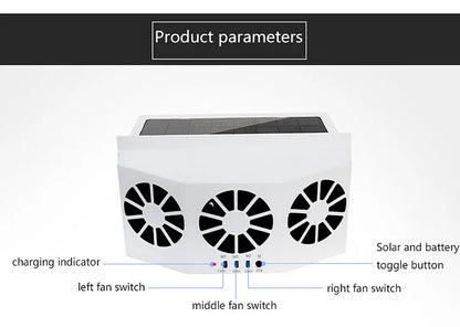 ✈️KOSTENLOSERVERSAND✈️Der Neue Solar Auto Kühlartefakt [Luftzirkulation Abluftventilator]