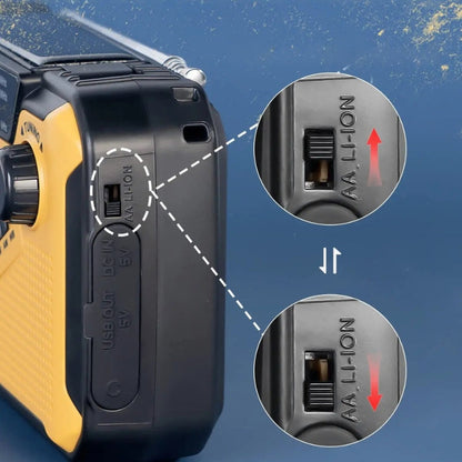 Zelara - Tragbares Notfallradio mit LED Taschenlampe Powerbank und Solaraufladung