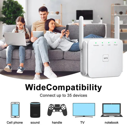 1200Mbps 5GHz Wireless WiFi Extender | Verbessern Sie Ihr Internet mit Dual-Band-Repeater &amp; Firewall