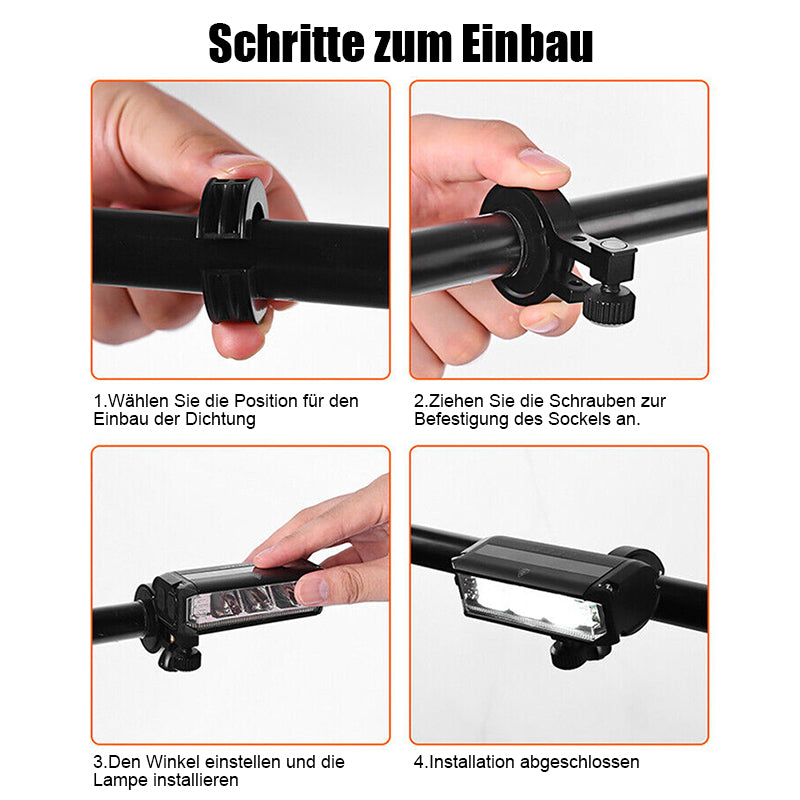 Ultra-Hell Wiederaufladbares LED Fahrradlicht – 900 Lumen Fahrradscheinwerfer für nächtliches Fahren