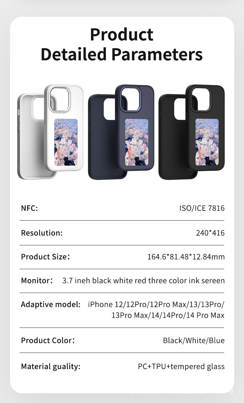 Smartphonehülle mit vierfarbigem E-Ink-Bildschirm