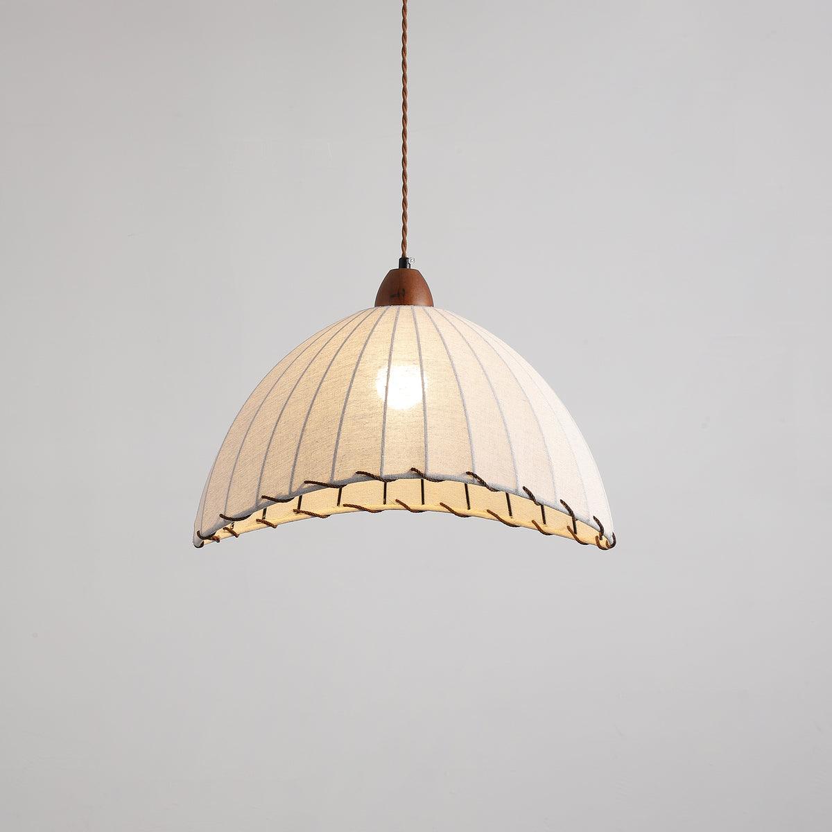 Holz &amp; Stoff Hängeleuchte