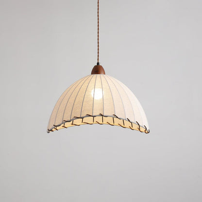 Holz &amp; Stoff Hängeleuchte