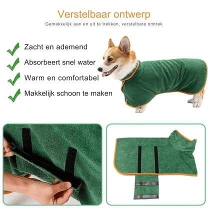 Kuscheliger Hunde-Bademantel - Schnelltrocknend