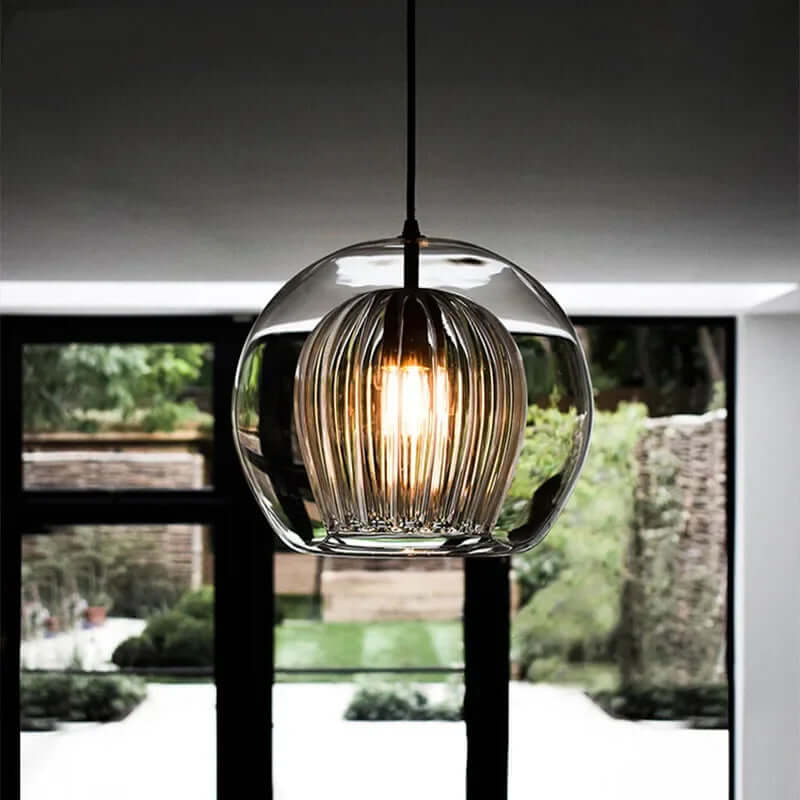 Moderne Hängeleuchte, Aluminium &amp; Glas, LumaLite