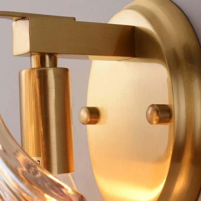 Muschel Wandleuchte aus Messing &amp; Glas