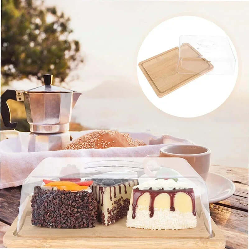 Rechteckige Käse &amp; Butterdose mit Bambusbrett
