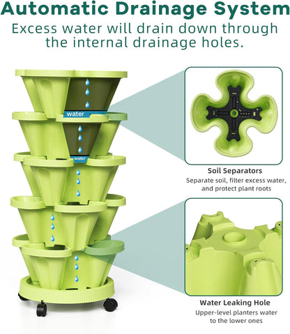 6-Layer Vertikaler Pflanzturm - Platzsparendes Gartensystem