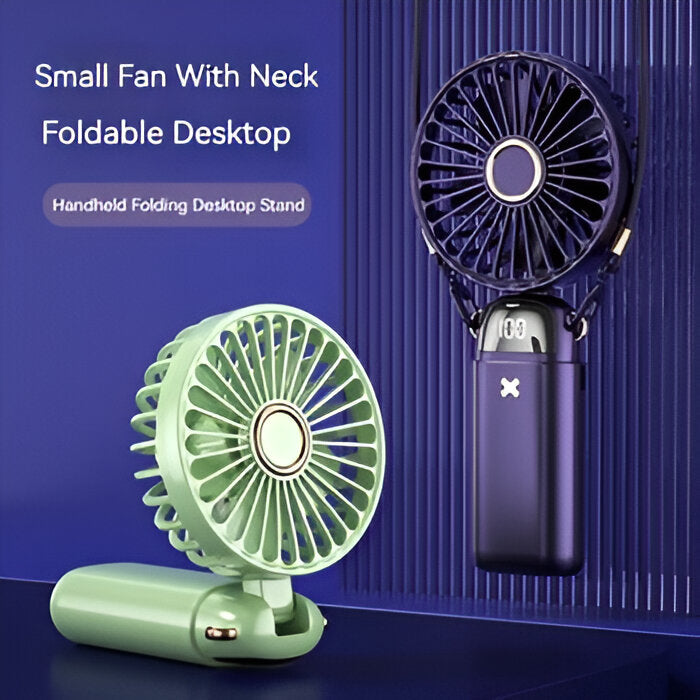 Wiederaufladbarer Handheld Mini Ventilator | 5-Geschwindigkeits, 90-Grad Einstellbar &amp; Leise für Büro, Zuhause &amp; Außenbereich