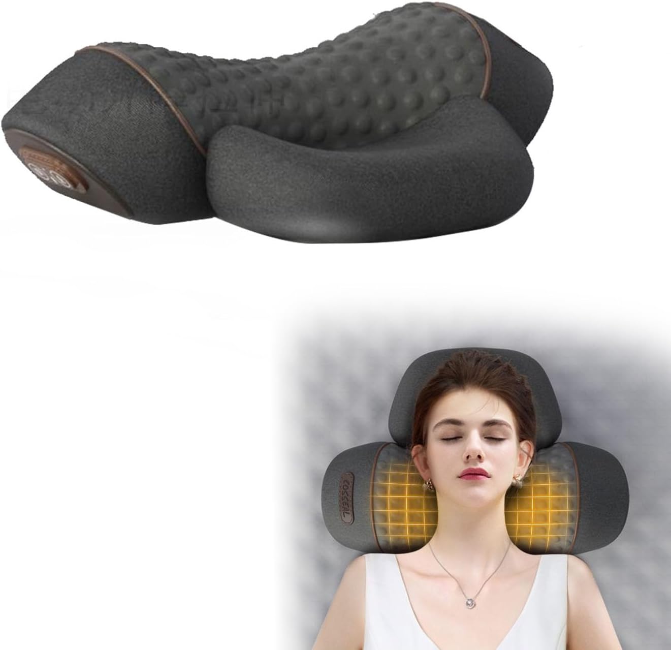 Nackenmassagegerät mit Wärme und Vibrationsmassage, USB-betrieben, ergonomisch, mehrfach einstellbar