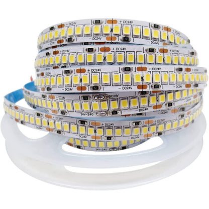 24 V LED-Lichtleiste – 240 LEDs/m – insgesamt 1200 LEDs – Weiß 6000 K – 5 m LED-Lichtleiste 2835 IP20 – superhelle LED-Lichtbänder für Schlafzimmer, Küche und Dekoration