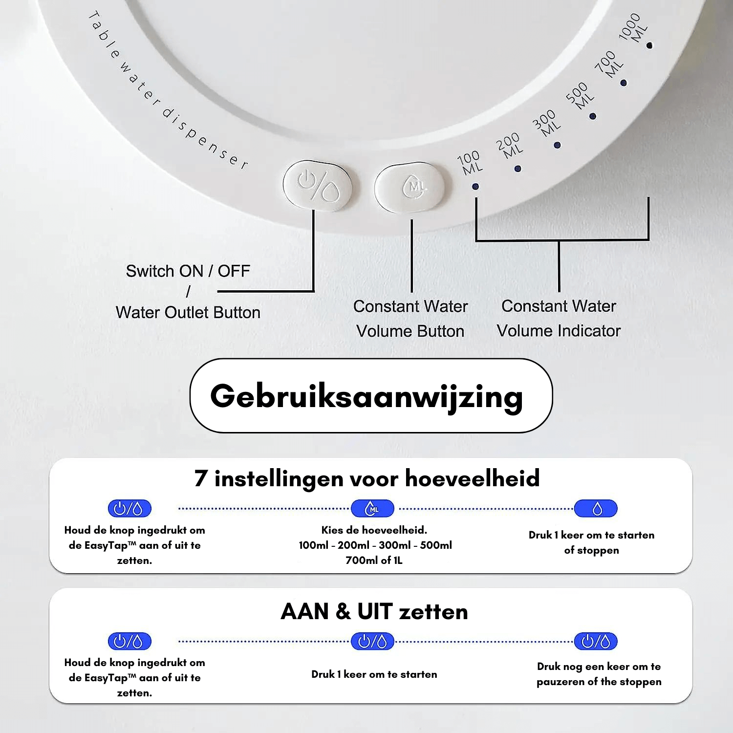 Tragbarer Wasserzapfer für Bett &amp; Schreibtisch