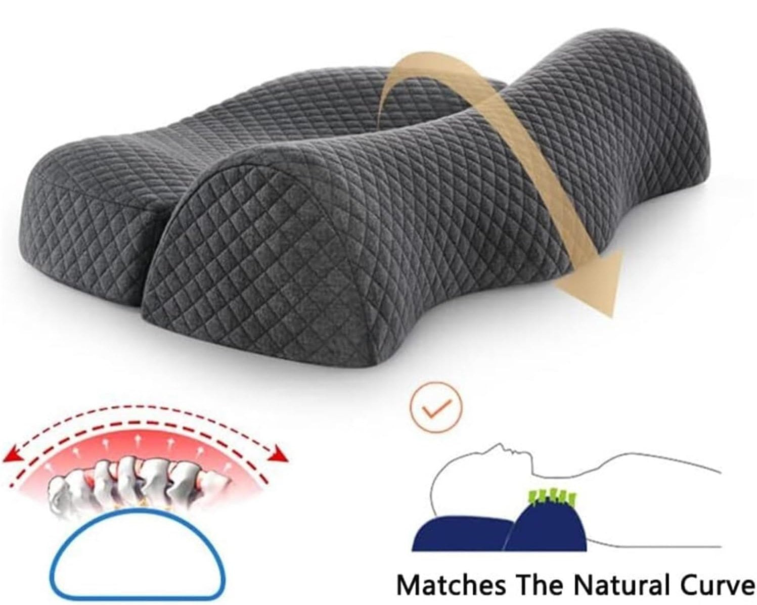 Orthopedic neck support pillow made of memory foam