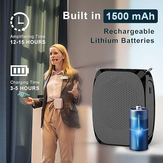 Persönlicher Sprachverstärker 10W mit Mikrofon &amp; FM-Radio für Lehrer und Senioren