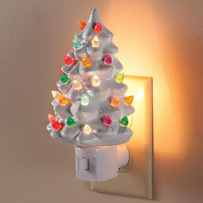 Zelara - Keramisches Weihnachtsbaum-Nachtlicht zum Einstecken