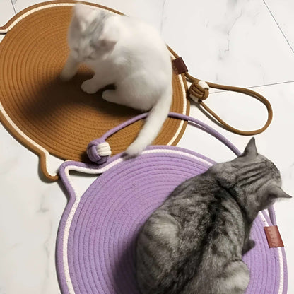 Katzenkratzmatte aus Baumwollseil - Möbelschutz