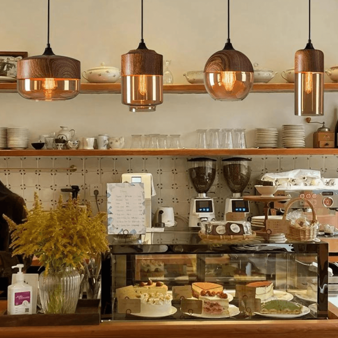 Skandinavische Holz Deckenleuchte