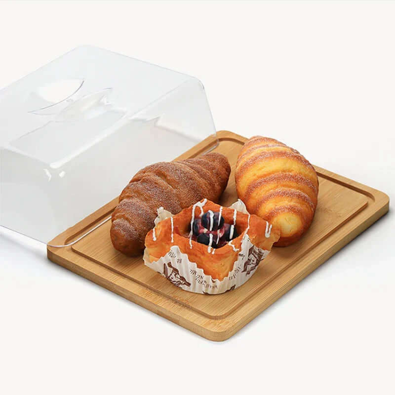 Rechteckige Käse &amp; Butterdose mit Bambusbrett
