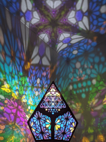 LED Tischlampe Glas-in-Block Design Sternhimmel