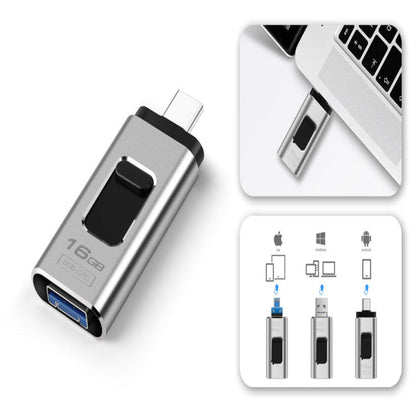 Telefon Speicher Speicherstick – 4-in-1 USB Flash-Laufwerk mit Lightning, USB-C, Micro-USB &amp; USB 3.0 für schnelle Datenübertragung &amp; Backup auf Handys &amp; Laptops