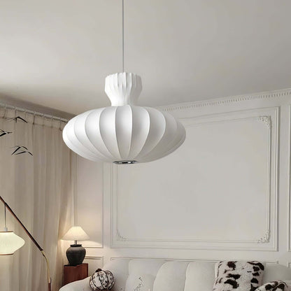 Seiden Pendelleuchte, Vintage Design, 3 Größen