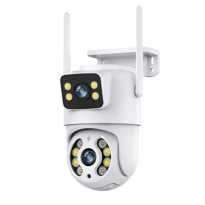 4K Wifi PTZ Überwachungskamera - Hiseeu WS318, Dual-Linse, 6MP, 4X Zoom, KI Menschenerkennung, IP66 wasserdicht, kabellos, Außenbereich Sicherheit, EU-Stecker