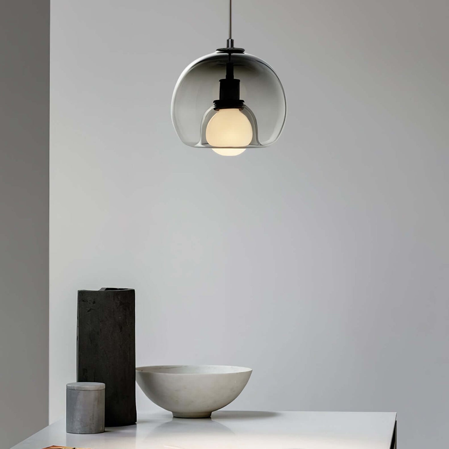 Moderne Pendelleuchte - Metall &amp; Glas