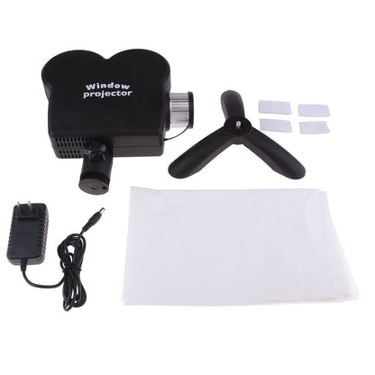 Winter Wonderland Fensterprojektor mit 12 Farbfilmen – Weihnachts- &amp; Halloween-Deko, 360° drehbarer Ständer