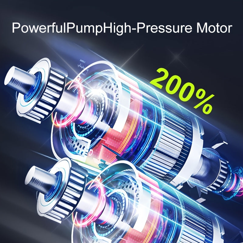 Tragbarer Luftkompressor – Intelligenter Reifenaufblasgerät mit LCD-Display und LED-Leuchten