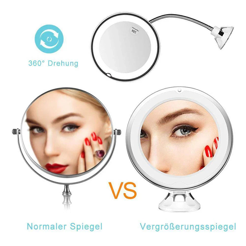 Kosmetischer LED-Spiegel mit 10-facher Vergrößerung