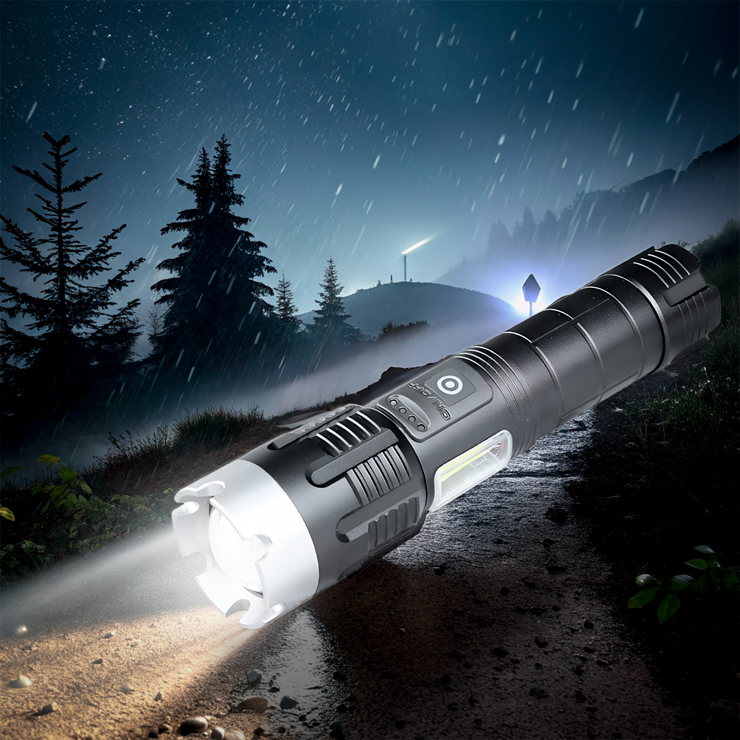 100.000 Lumen Taktische Taschenlampe – Ultra-Hell &amp; Wiederaufladbar