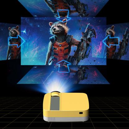 Tragbarer HD Mini Projektor 1080P, USB Multi-Gerät, Laptop &amp; Mobil, Kompakt mit Stativ