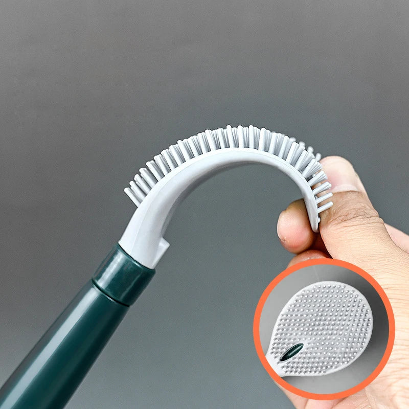 Haushaltsbohrfreie Wandhängende lange Griff Silikon Toilettenbürste