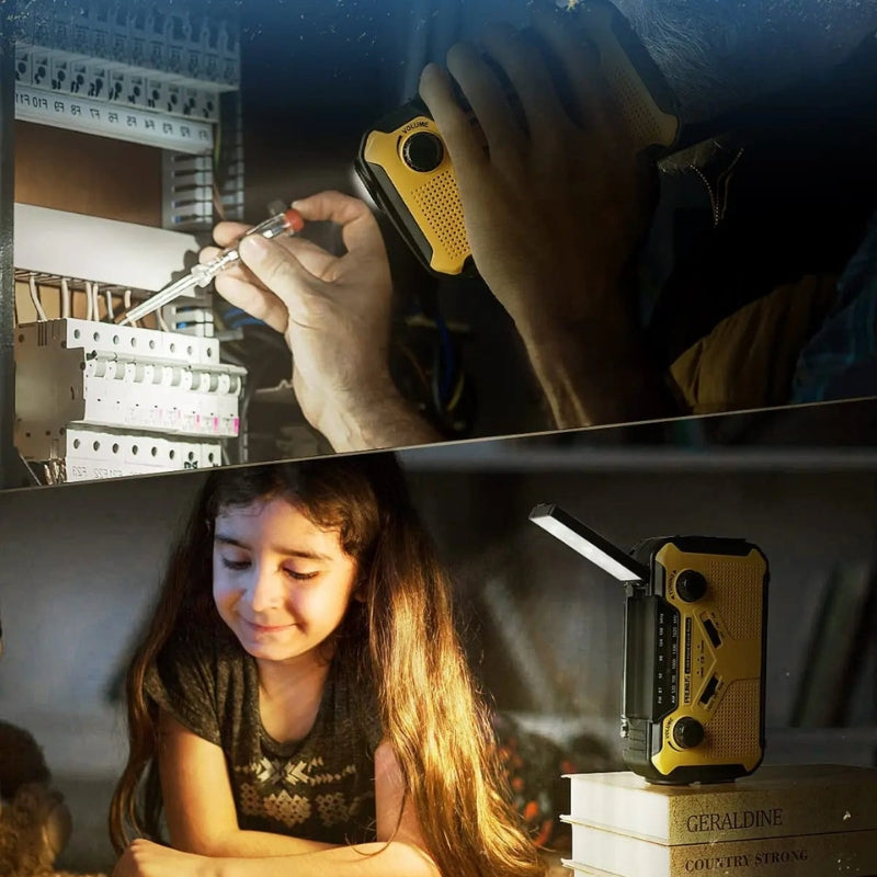 Zelara - Tragbares Notfallradio mit LED Taschenlampe Powerbank und Solaraufladung