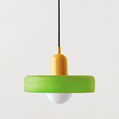 Bauhaus Pendelleuchte aus Farbglas