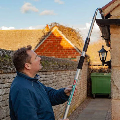 Teleskop-Dachrinnenreiniger mit Hochdruckdüse – 175 cm Verlängerung &amp; 180° Sprühkopf für sichere Reinigung vom Boden aus