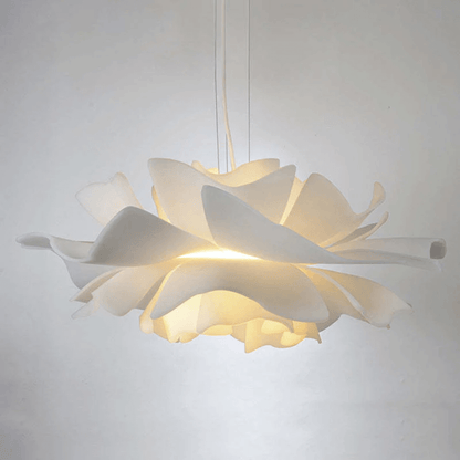 Moderne Hängelampe Blume Weiß Metall