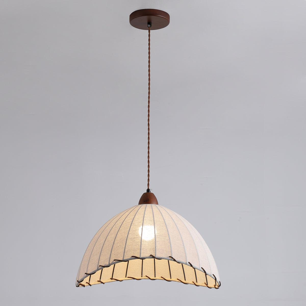 Holz &amp; Stoff Hängeleuchte