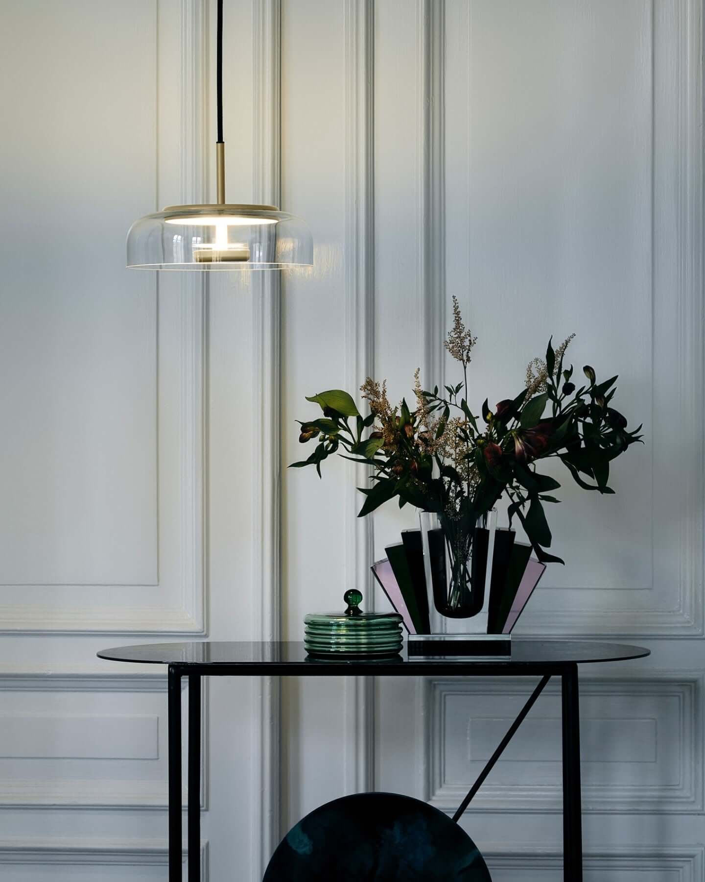 Moderne Pendelleuchte - Messing &amp; Glas