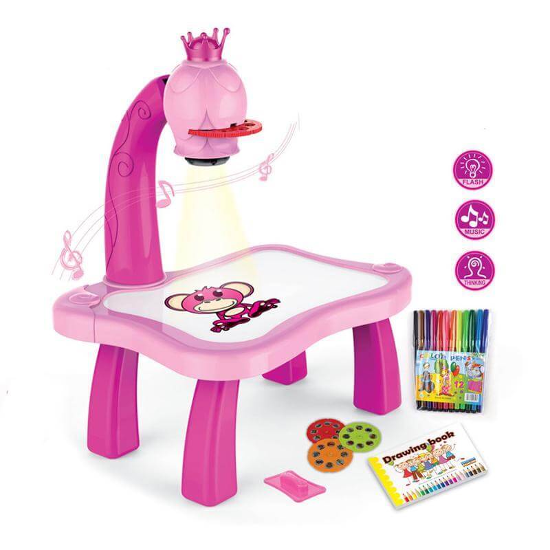 Kinder LED Zeichenprojektor mit Musik - Kreativ Set
