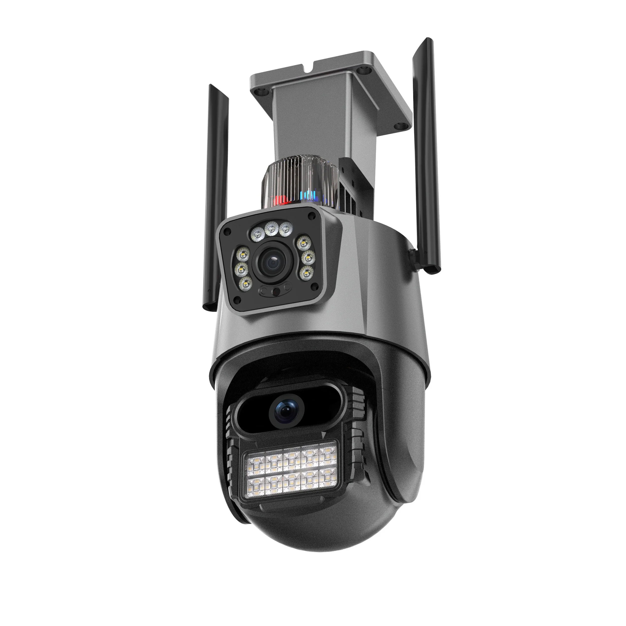 Outdoor Dual-Screen AI Tracking PTZ Wifi Kamera, 3MP+3MP, IR Nachtsicht, Onvif, 2-Wege Audio, iCSee Kompatibel