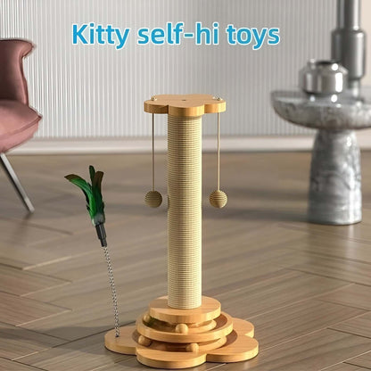 Holzkatzenspielzeug mit Bällen