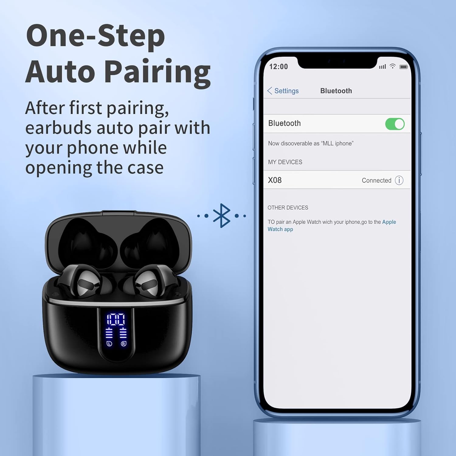 True Wireless Earbuds – Kabellose In-Ear Kopfhörer mit 60H Akkulaufzeit und Touch-Steuerung