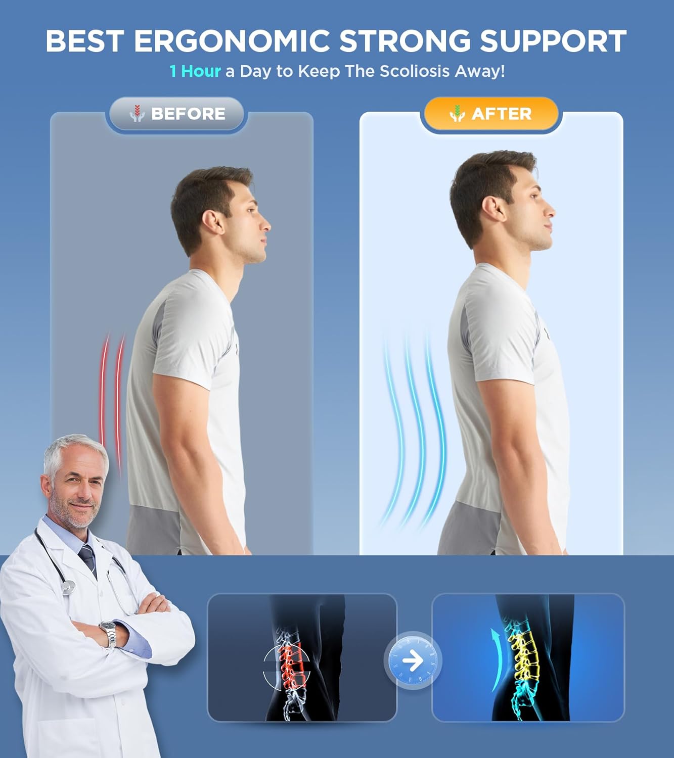 Rücken-Lendenstütze Gegen Unter Rückenschmerzen