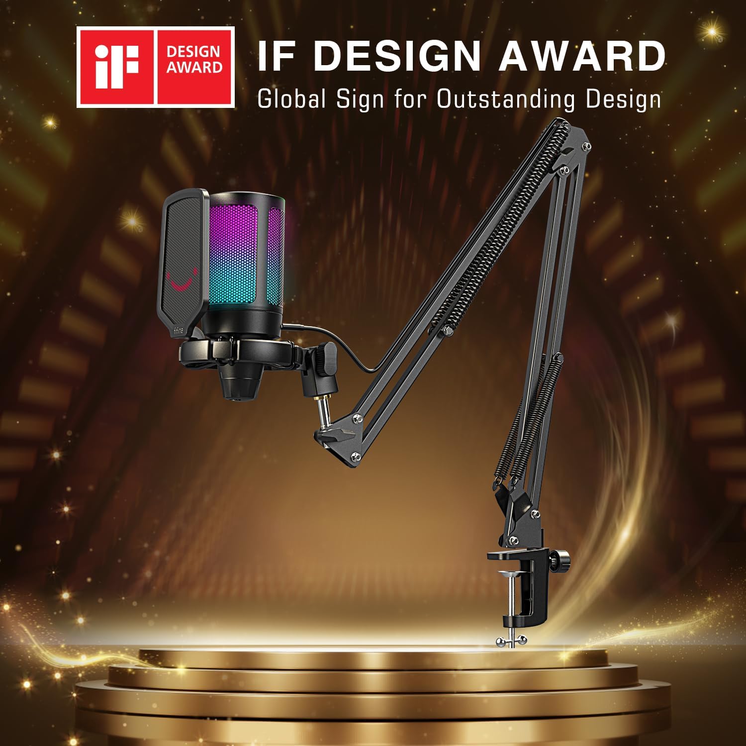 USB Gaming Mikrofon mit Arm &amp; RGB – Kondensatormikrofon für Streaming &amp; Podcast